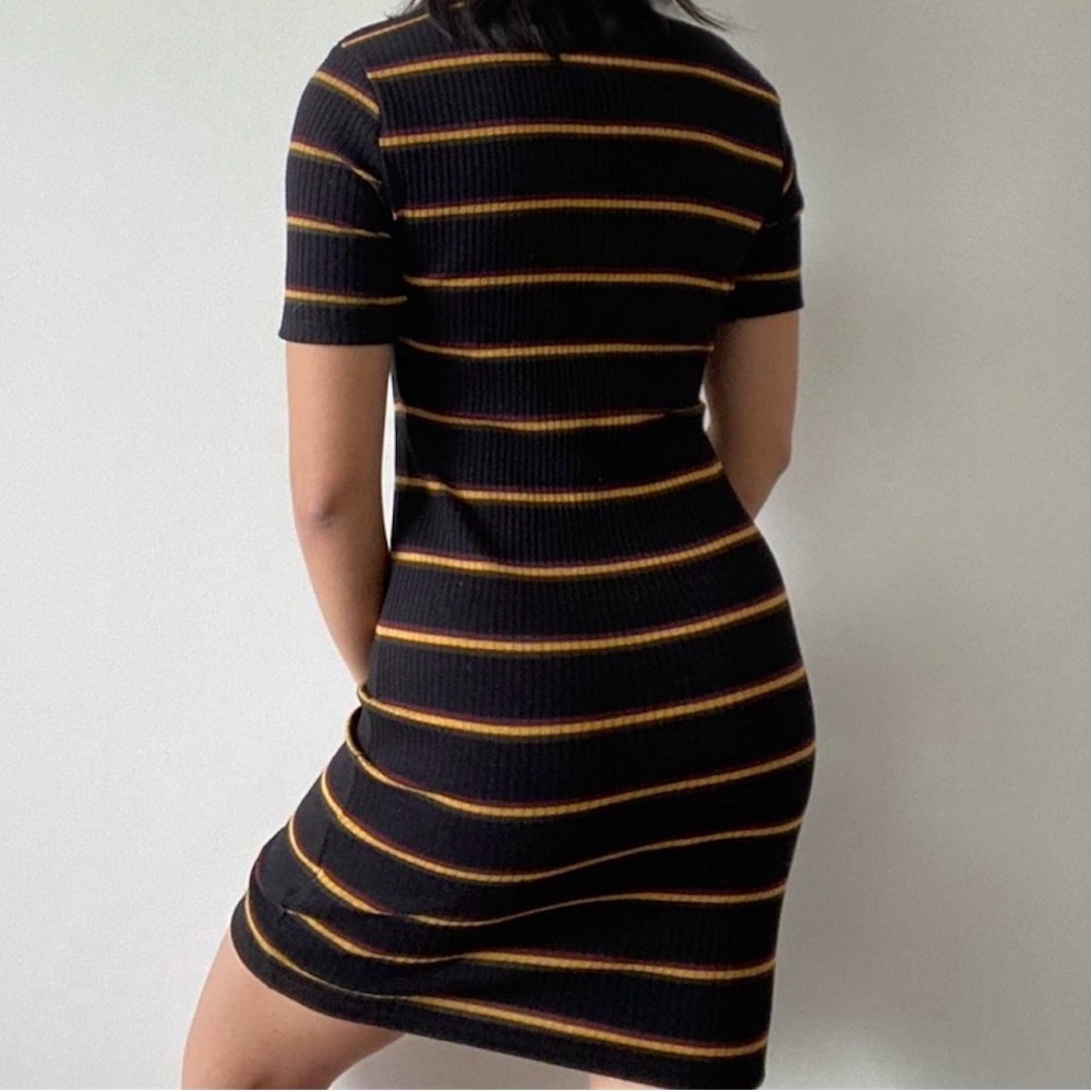 Zara Trafaluc Black Striped Dress Women’s Medium